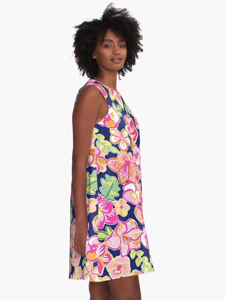 Navy blue and pink best sale floral dress