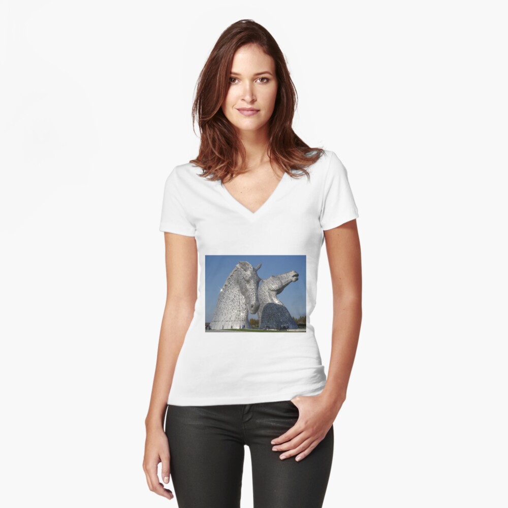 Item preview, Fitted V-Neck T-Shirt designed and sold by goldyart.