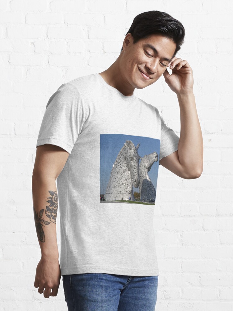 Thumbnail 3 of 7, Essential T-Shirt, amazing Kelpies in the Helix Park, Falkirk , Scotland. designed and sold by David Rankin.