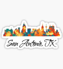 San Antonio Texas Skyline Sticker