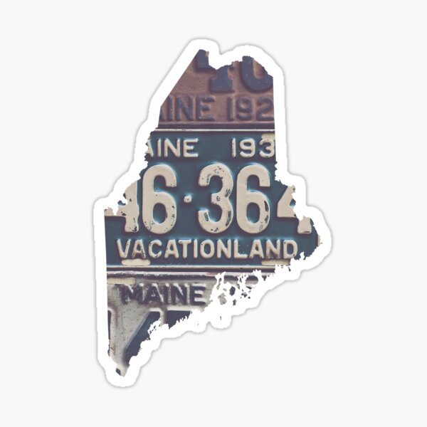 Vintage Maine License Plates Sticker