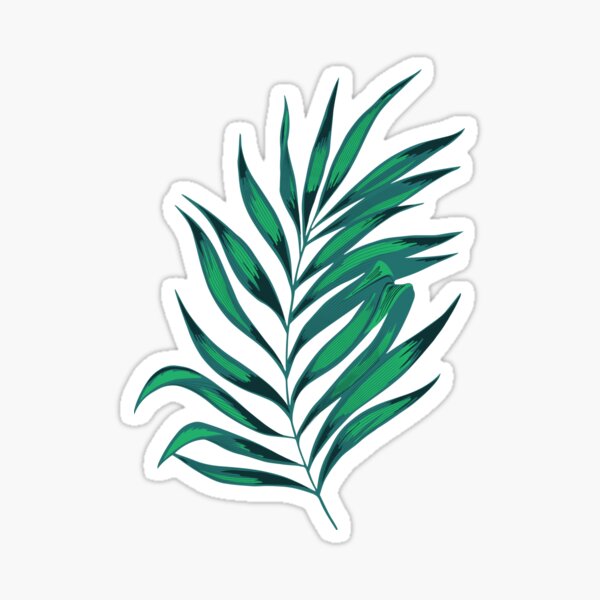 printable leaf palm stickers redbubble