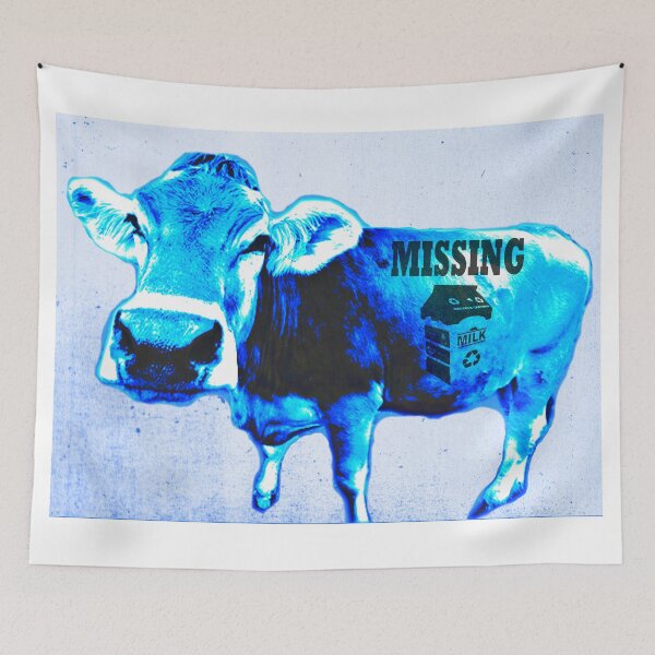 Item preview, Animal rights. Blue cow (with background)  designed and sold by Leah Davis.
