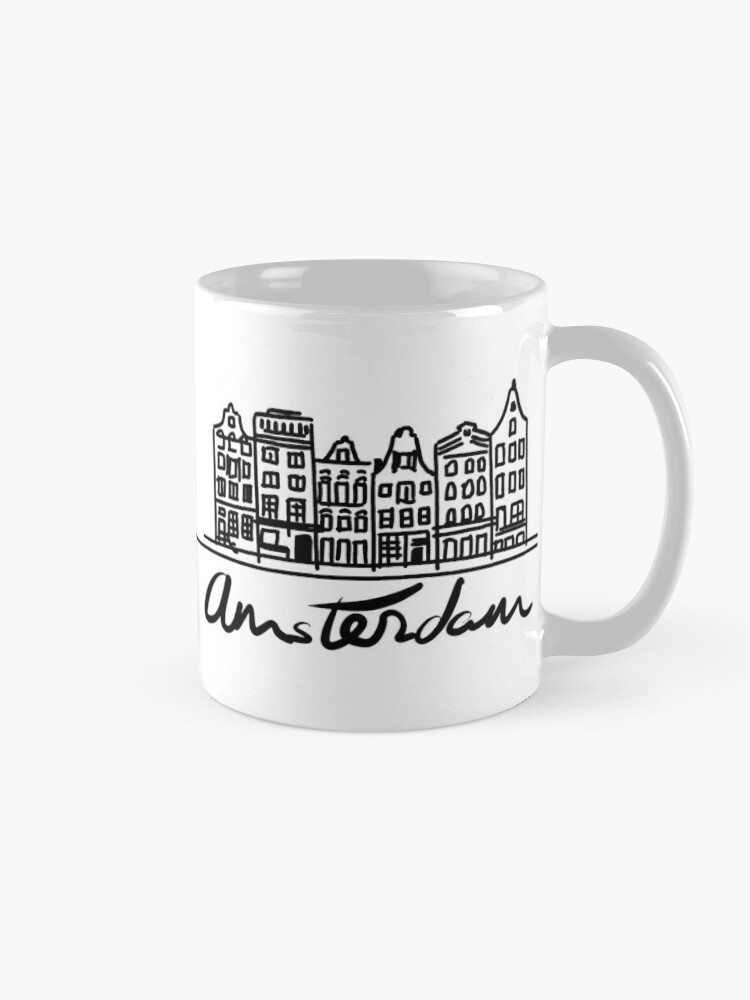 Vista alternativa de Taza de café I love Amsterdam | dibujo casas de los canales Holanda