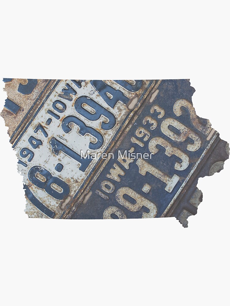 "Vintage Iowa License Plates" Sticker for Sale by marenmisner Redbubble