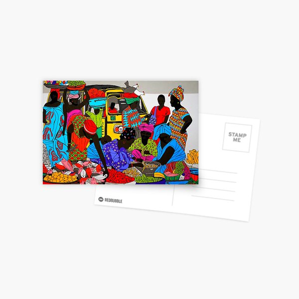 African marketplace Postcard
