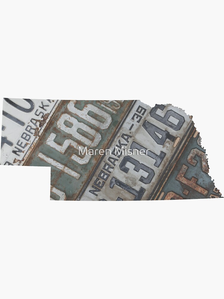 "Vintage Nebraska License Plates" Sticker by marenmisner Redbubble