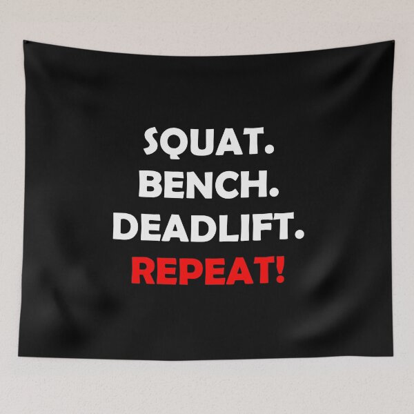 Item preview, Squat. Bench. Deadlift. Repeat! White designed and sold by Saguiitay.