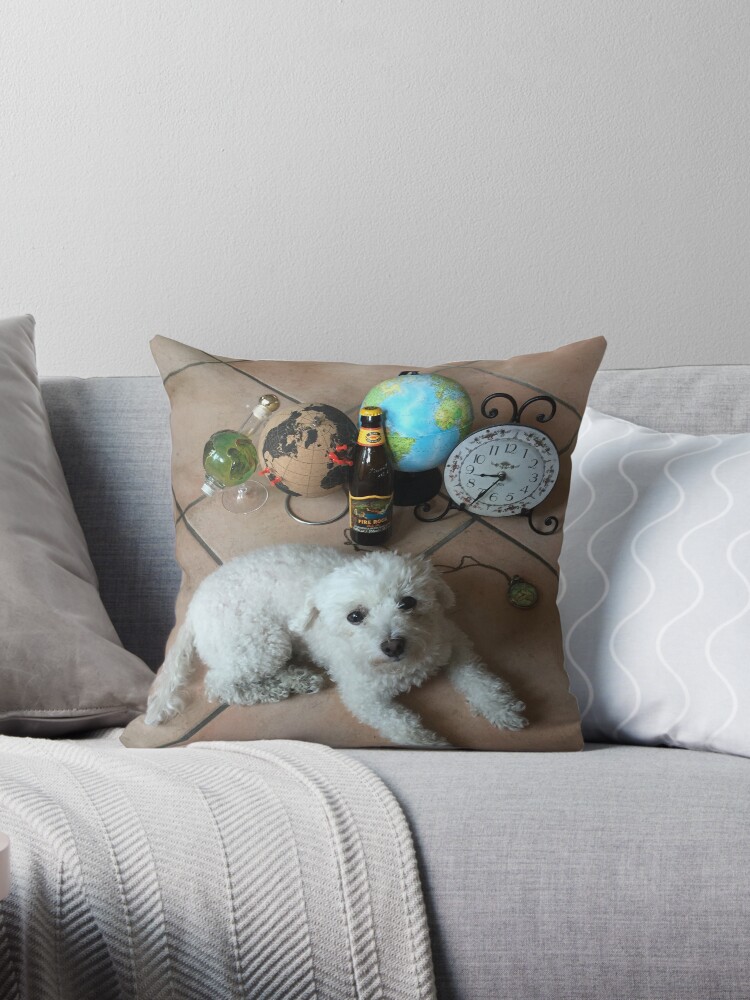 Thumbnail 1 of 3, Throw Pillow, GeoDrinX_theDog designed and sold by geodrinx.