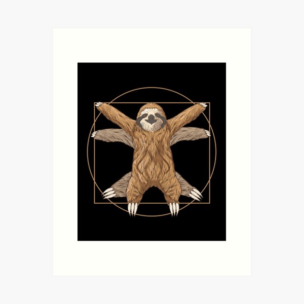 Leonardo da Vinci Sloth Art Print