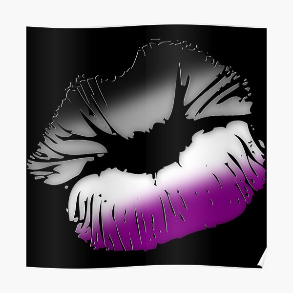 Asexual Pride Big Kissing Lips Poster For Sale By Valador Redbubble