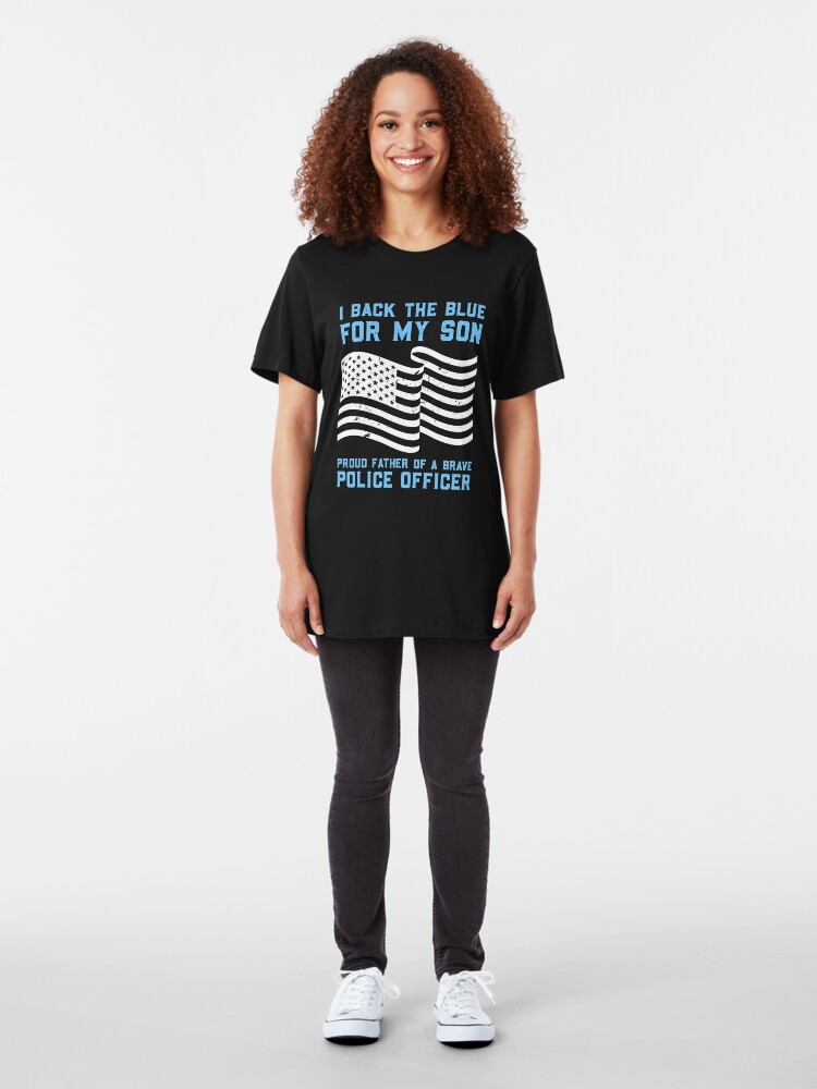 Alternative Ansicht von I Back The Blue For My Son - Thin Blue Line Gift Slim Fit T-Shirt