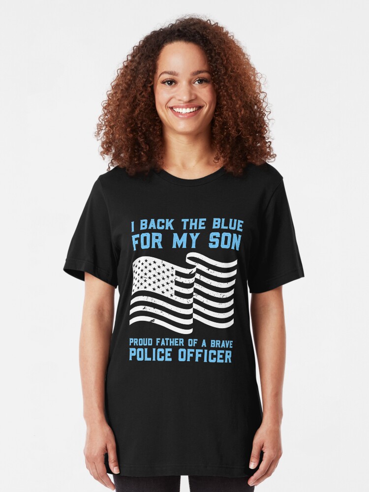 Alternative Ansicht von I Back The Blue For My Son - Thin Blue Line Gift Slim Fit T-Shirt