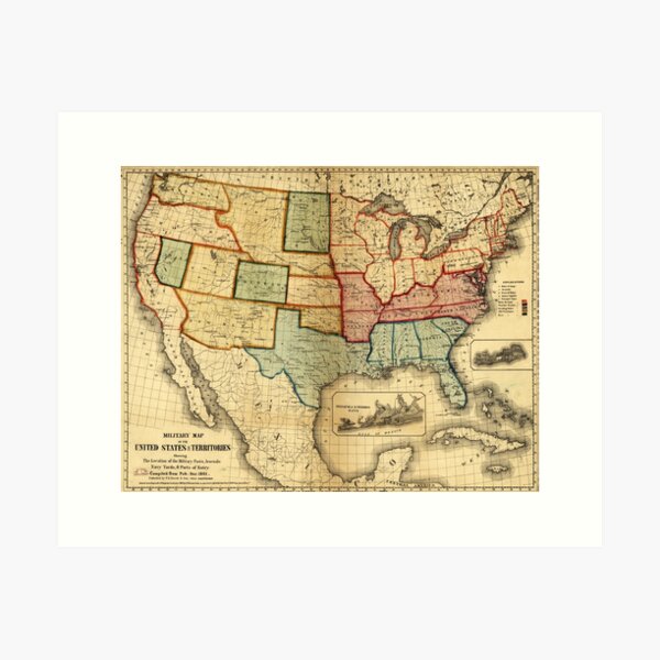 Item preview, Map of the United States (1861) designed and sold by allhistory.