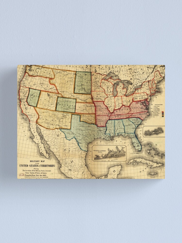 quot Map of the United States 1861 quot - Fcp,small,wall Texture,product,750x1000.u2 