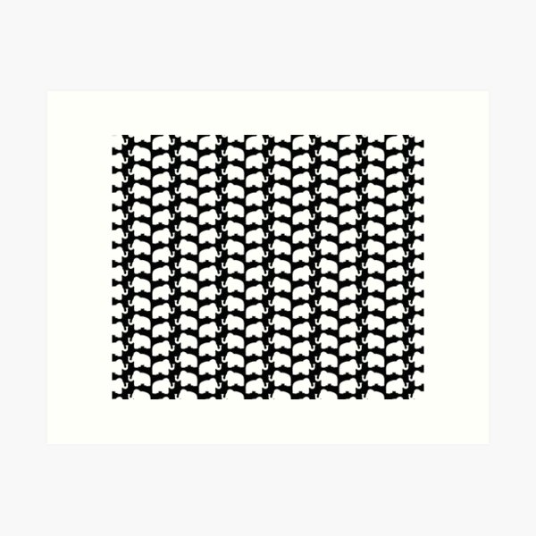 Black and White Elephant Art Print