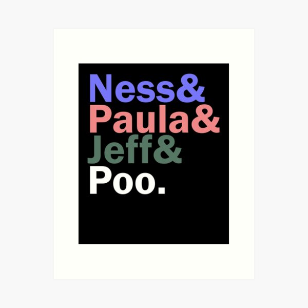 Item preview, Earthbound Mother Ness & Paula & Jeff & Poo Names designed and sold by wolfelectric.