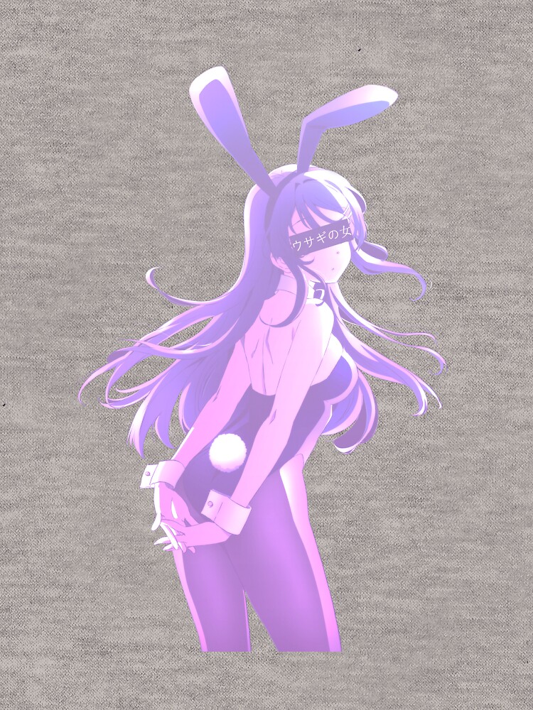 "Bunny Anime Girl Senpai Pastel Pink" Lightweight Hoodie by