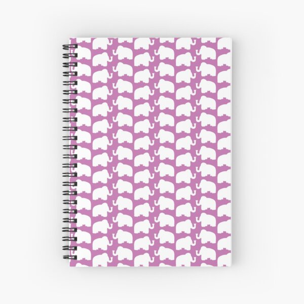 Fuschia and White Elephant Spiral Notebook