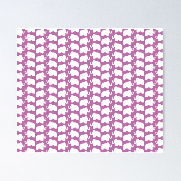 Fuschia and White Elephant Poster