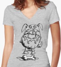 Inktober Drooling Women's Fitted V-Neck T-Shirt