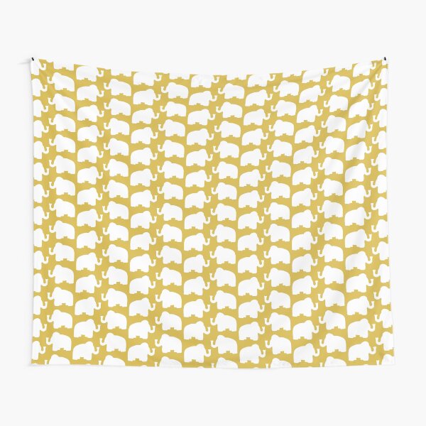 Gold and White Elephant Tapestry