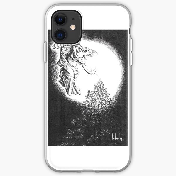 Angel and Christmas Tree Star Greeting Card iPhone Soft Case