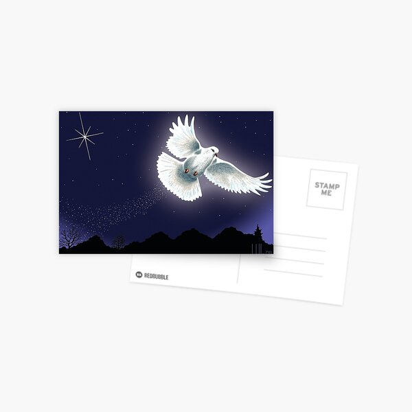 Dove & Star Christmas Greeting Card Postcard