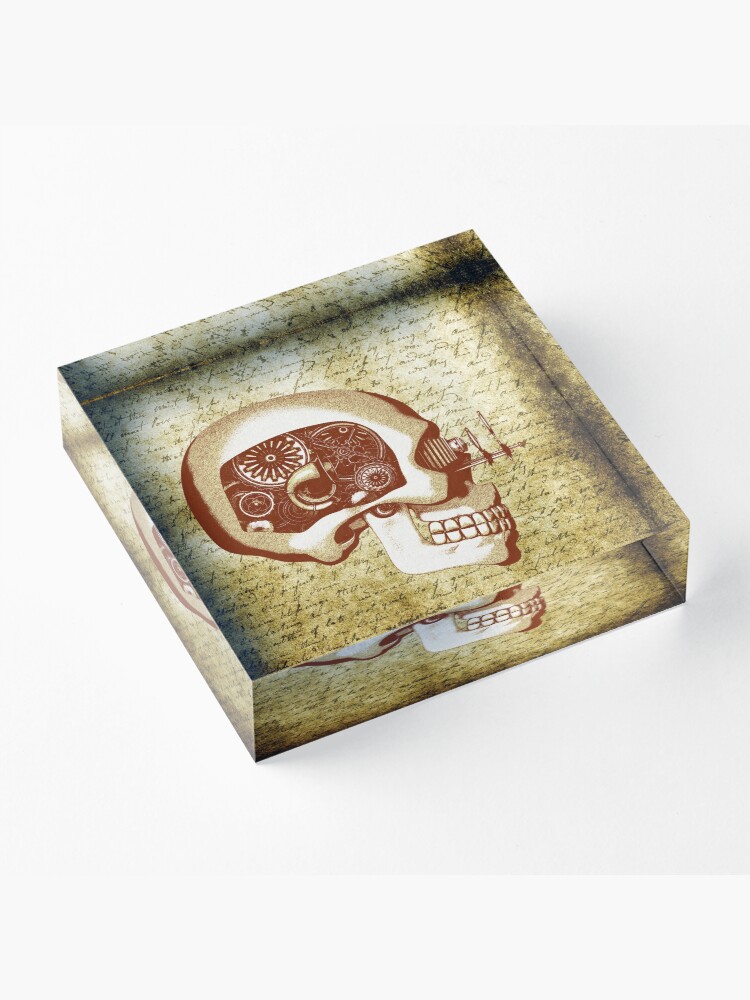 Alternate view of Vintage style Steampunk Automaton Acrylic Block