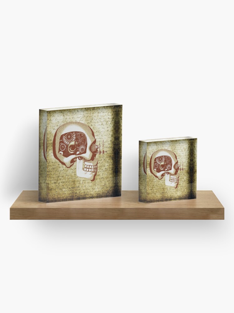 Alternate view of Vintage style Steampunk Automaton Acrylic Block