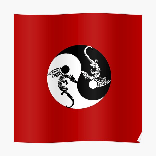 "YinYangDragons" Poster for Sale by Corpsecutter Redbubble