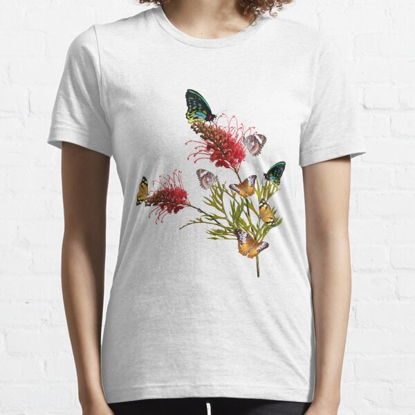 Bunch of Butterflies on Grevillea clear background Essential T-Shirt