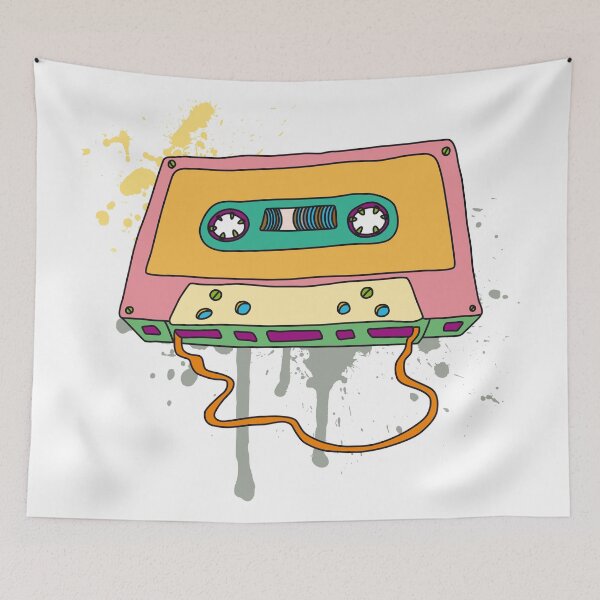 Item preview, Music Cassette Retro Tape Vintage Graffiti designed and sold by Helen-Storm.
