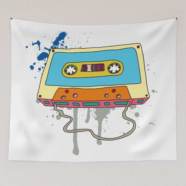 Item preview, Music Cassette Retro Tape Vintage Graffiti designed and sold by Helen-Storm.