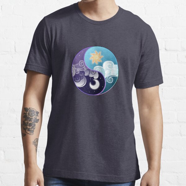 Celestia/Luna Sky and Clouds Yin Yang - Subtle Brony Essential T-Shirt