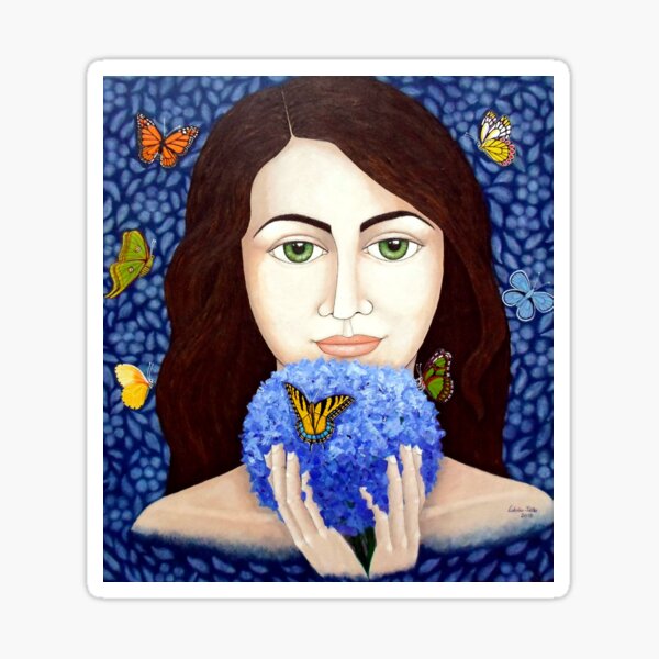 The woman who talks with butterflies Sticker