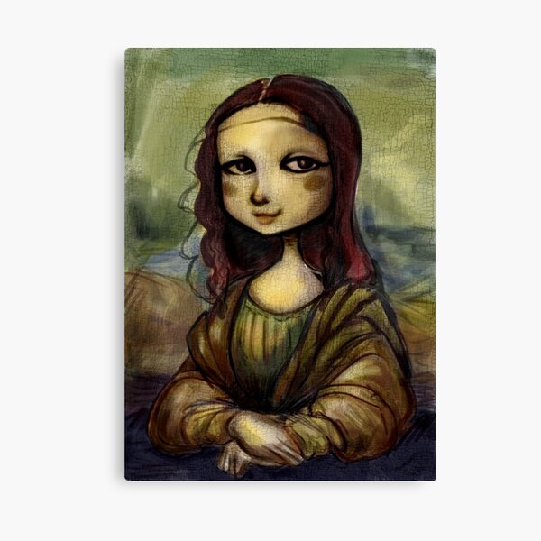 "Cartoon Mona Lisa" Canvas Print by Kornichon | Redbubble