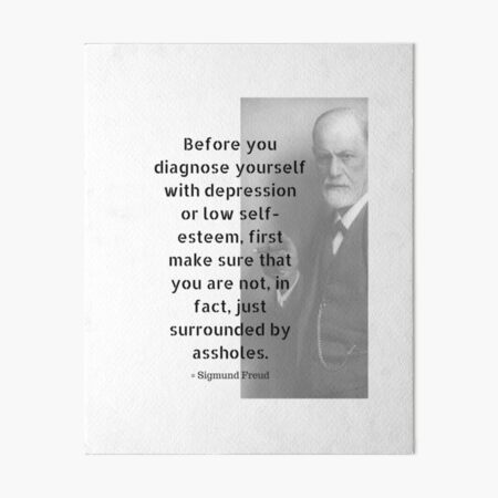 Sigmund Freud Quote Art Board Print