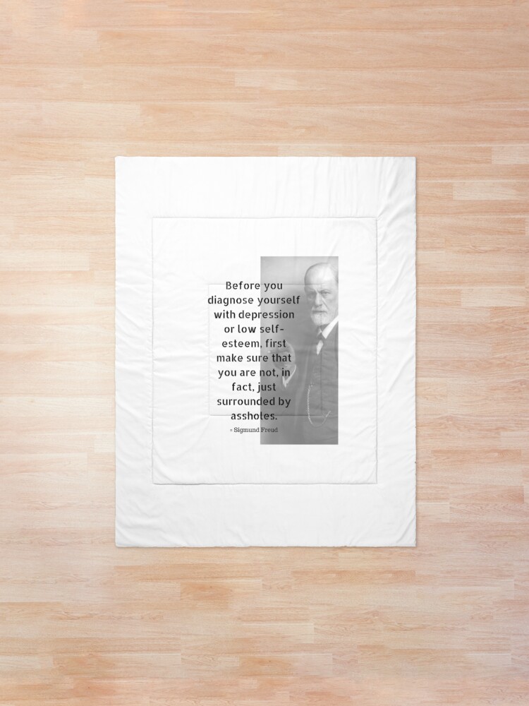 Alternate view of Sigmund Freud Quote Comforter