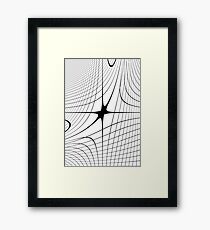 #design #abstract #pattern #modern #shape #futuristic #art #grid #steel #vertical #whitecolor #blackandwhite #monochrome #bright #copyspace #geometricshape #pointofview #vanishingpoint #curves #lines Framed Print