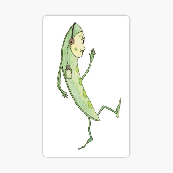Peas with iPods Sticker
