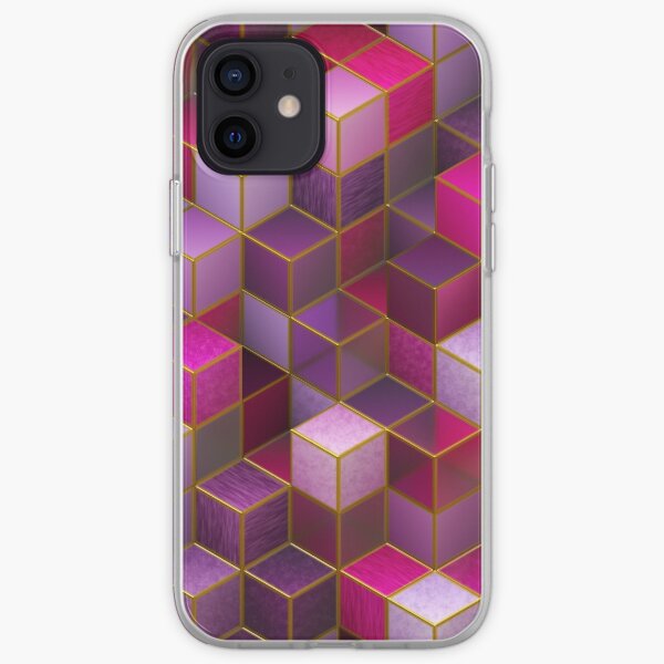 Pink And Purple Gradient Cubes iPhone Soft Case