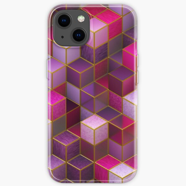 Pink And Purple Gradient Cubes iPhone Soft Case