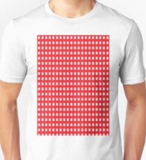 #design #pattern #textile #abstract #repetition #paper #illustration #decoration #vertical #vibrantcolor #red #colorimage #copyspace #retrostyle #geometricshape #textured #seamlesspattern #backgrounds Unisex T-Shirt