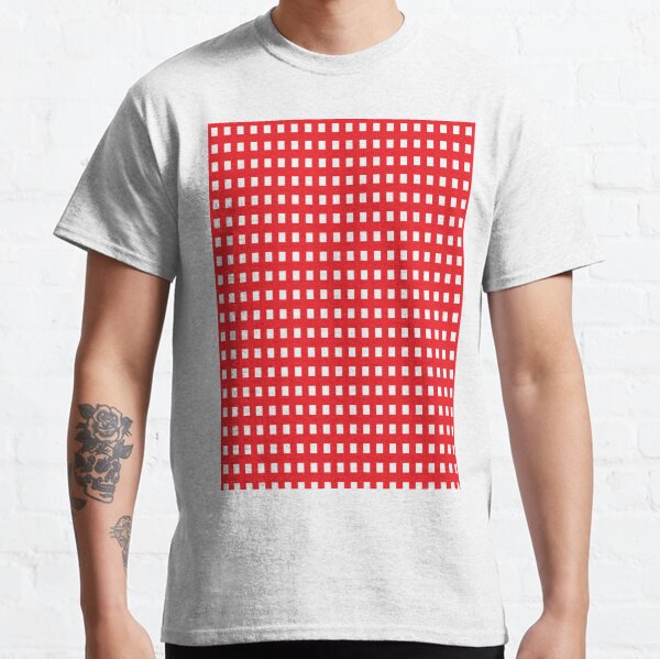 #design #pattern #textile #abstract #repetition #paper #illustration #decoration #vertical #vibrantcolor #red #colorimage #copyspace #retrostyle #geometricshape #textured #seamlesspattern #backgrounds Classic T-Shirt