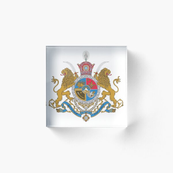 Imperial Coat of Arms of Iran under the Pahlavi Dynasty Acrylic Block