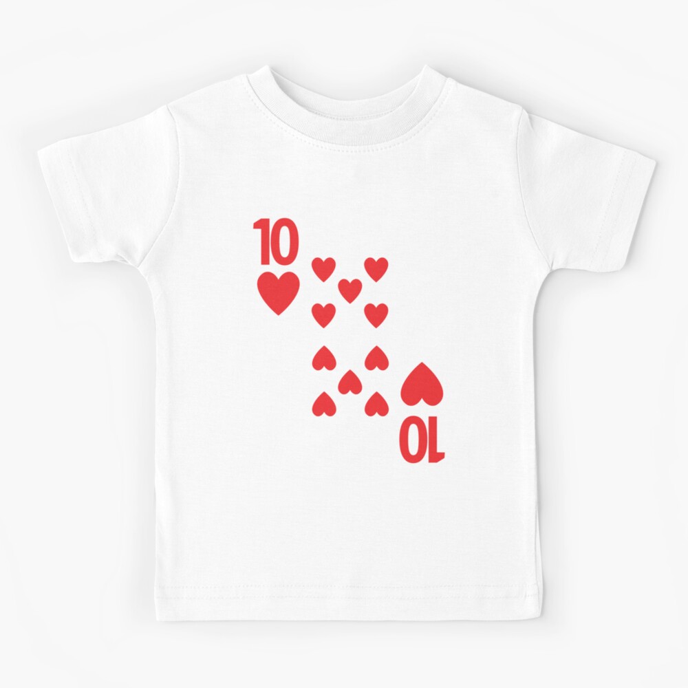 Ten of Hearts poker playing card group costume 10 Kids T Shirt