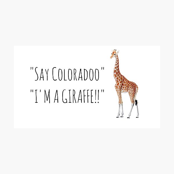 "say colorado, I'm a Giraffe" Photographic Print by RossDillon | Redbubble