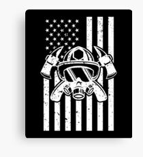 Firefighter Gift USA Flag Fireman Fire Department Gift Canvas Print
