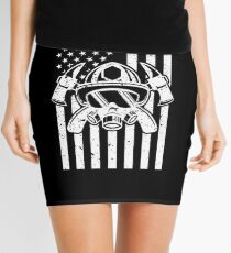 Firefighter Gift USA Flag Fireman Fire Department Gift Mini Skirt